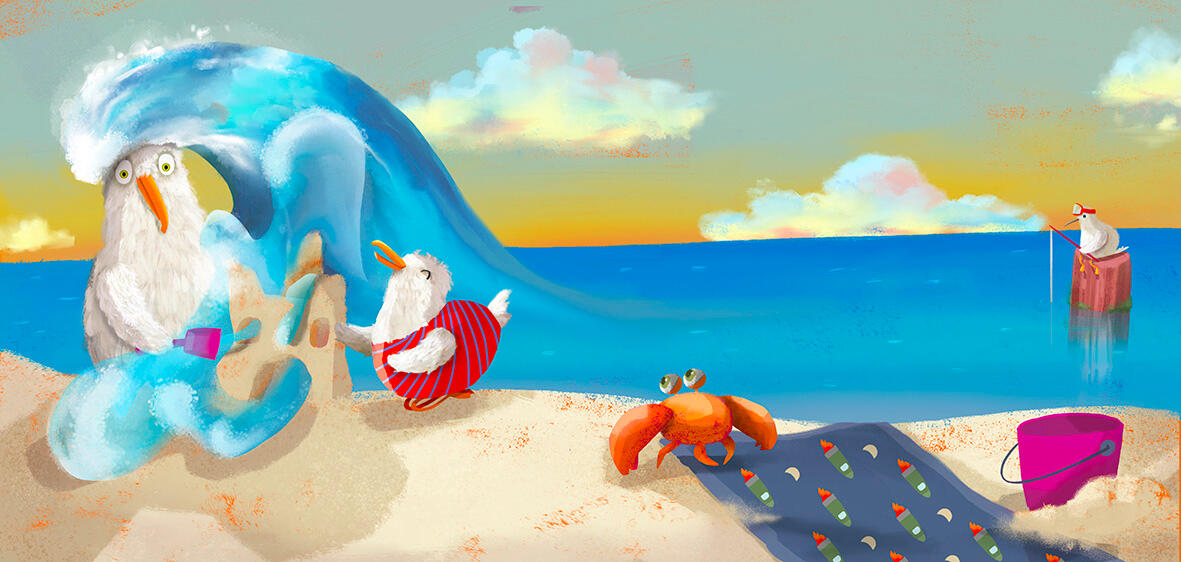 Interior illustration from The Valley of Sleeping Dinosaurs by Alejandra Ancheita, illustrated by Margarita Sada